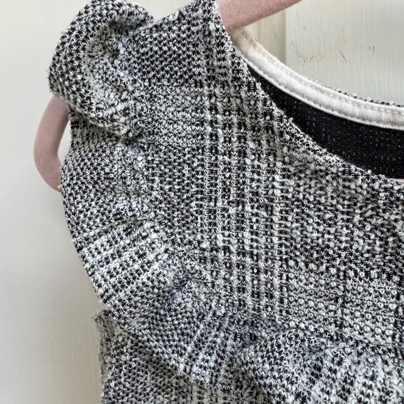 Janie and Jack Black and White Formal Sleeveless Dress with Ruffled Crew Neck - Picture 5 of 8